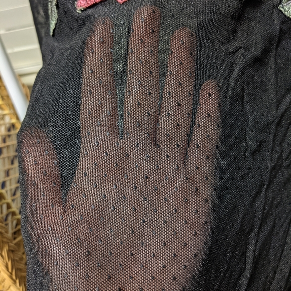 Sheer Embroidered Rose Polka Dot Bodysuit - Picture 2 of 10